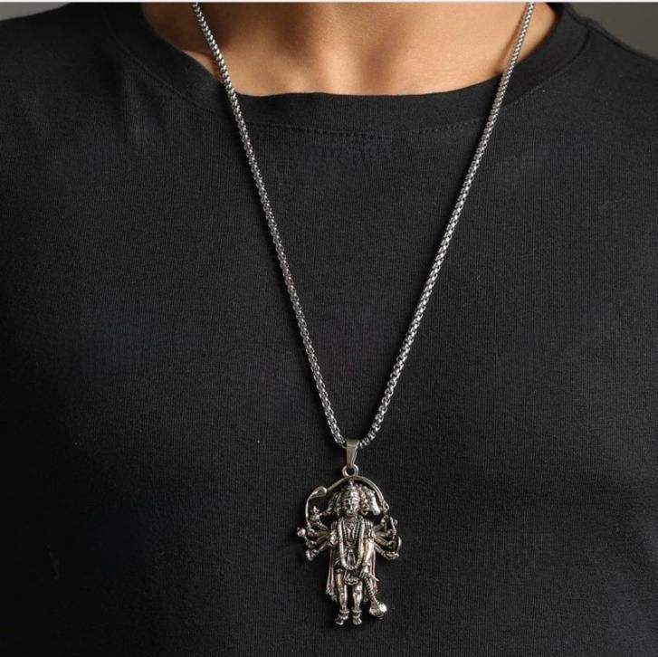 5 Mukhi Standing Hanumanji Pendant with Chain | Divine Protection Locket