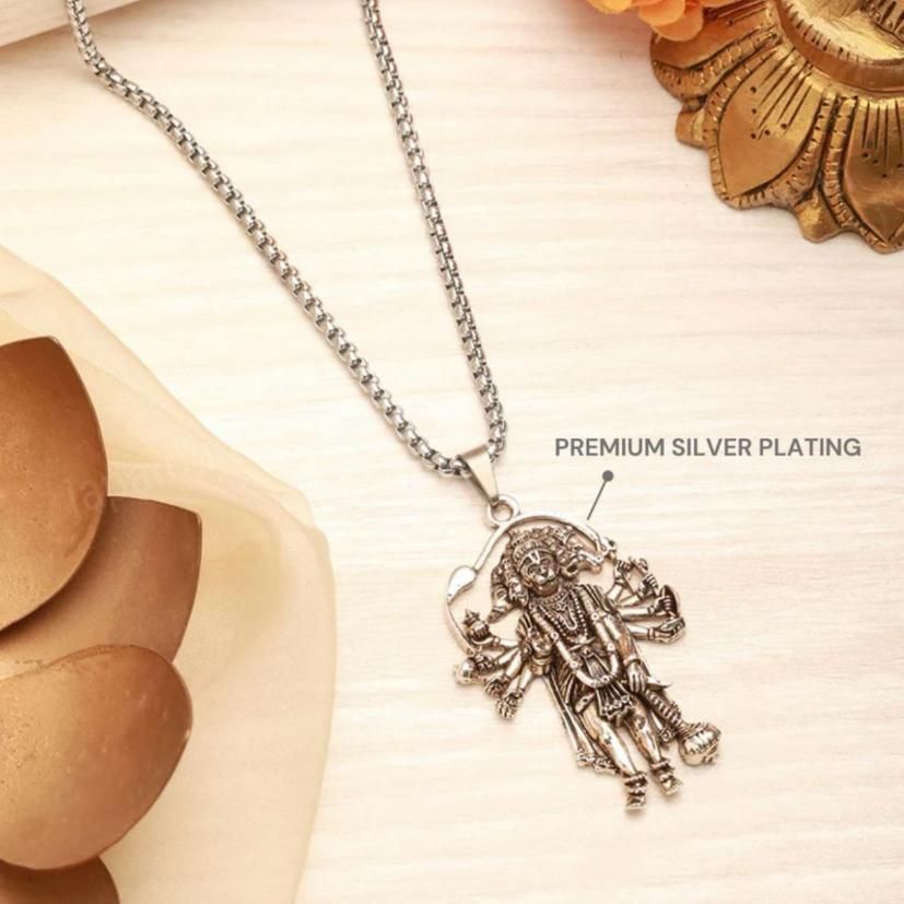 5 Mukhi Standing Hanumanji Pendant with Chain | Divine Protection Locket