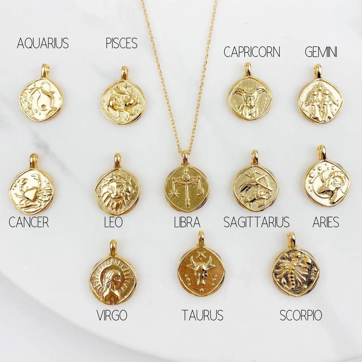 Gold-Plated Zodiac Necklace | Personalized Cosmic Energy Jewelry