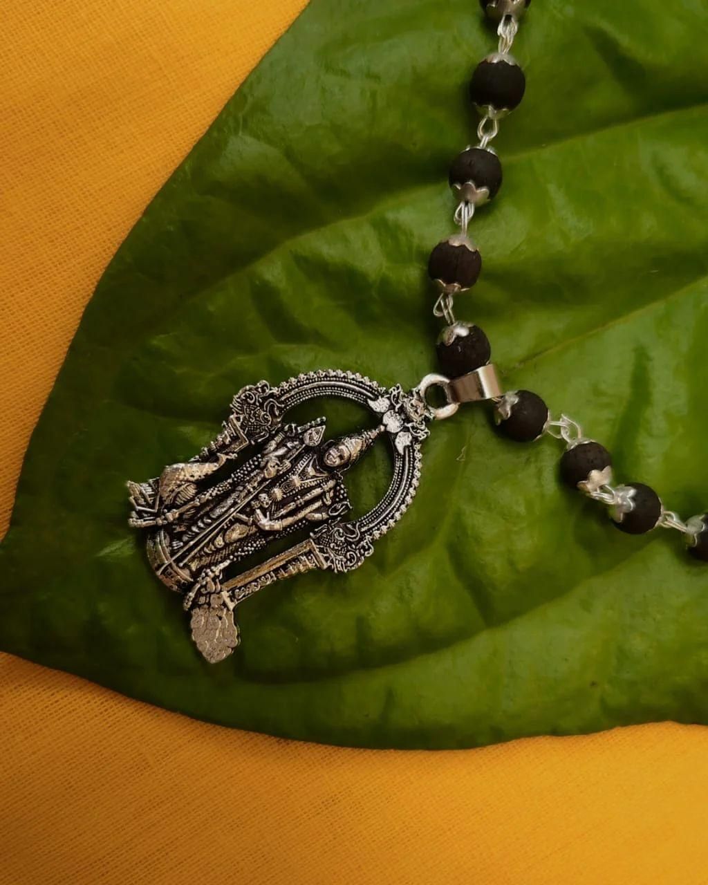 Karungali Mala with Murugan Locket | Blackwood Energy Chain