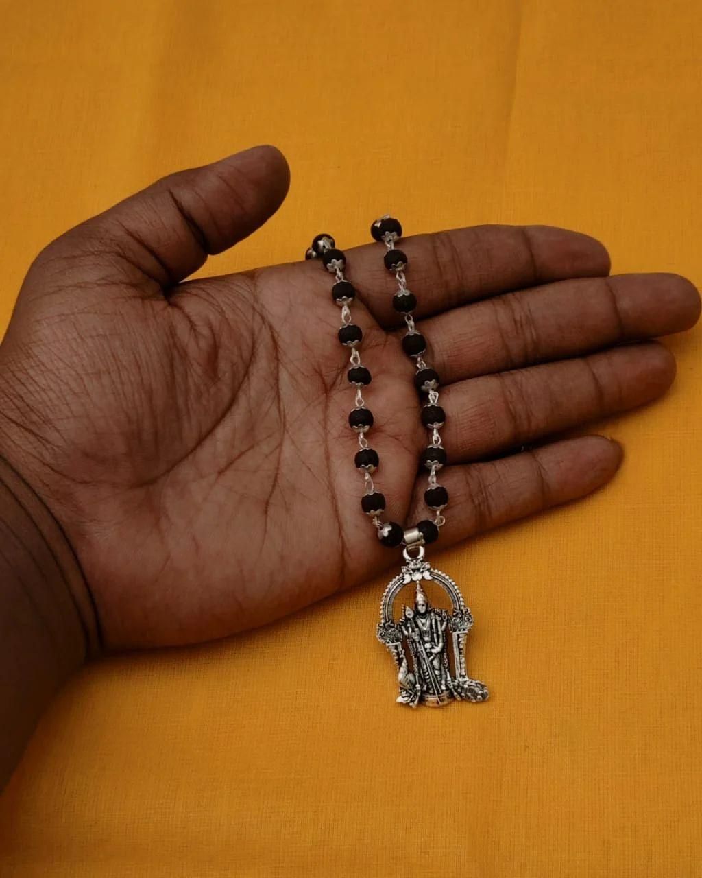 Karungali Mala with Murugan Locket | Blackwood Energy Chain