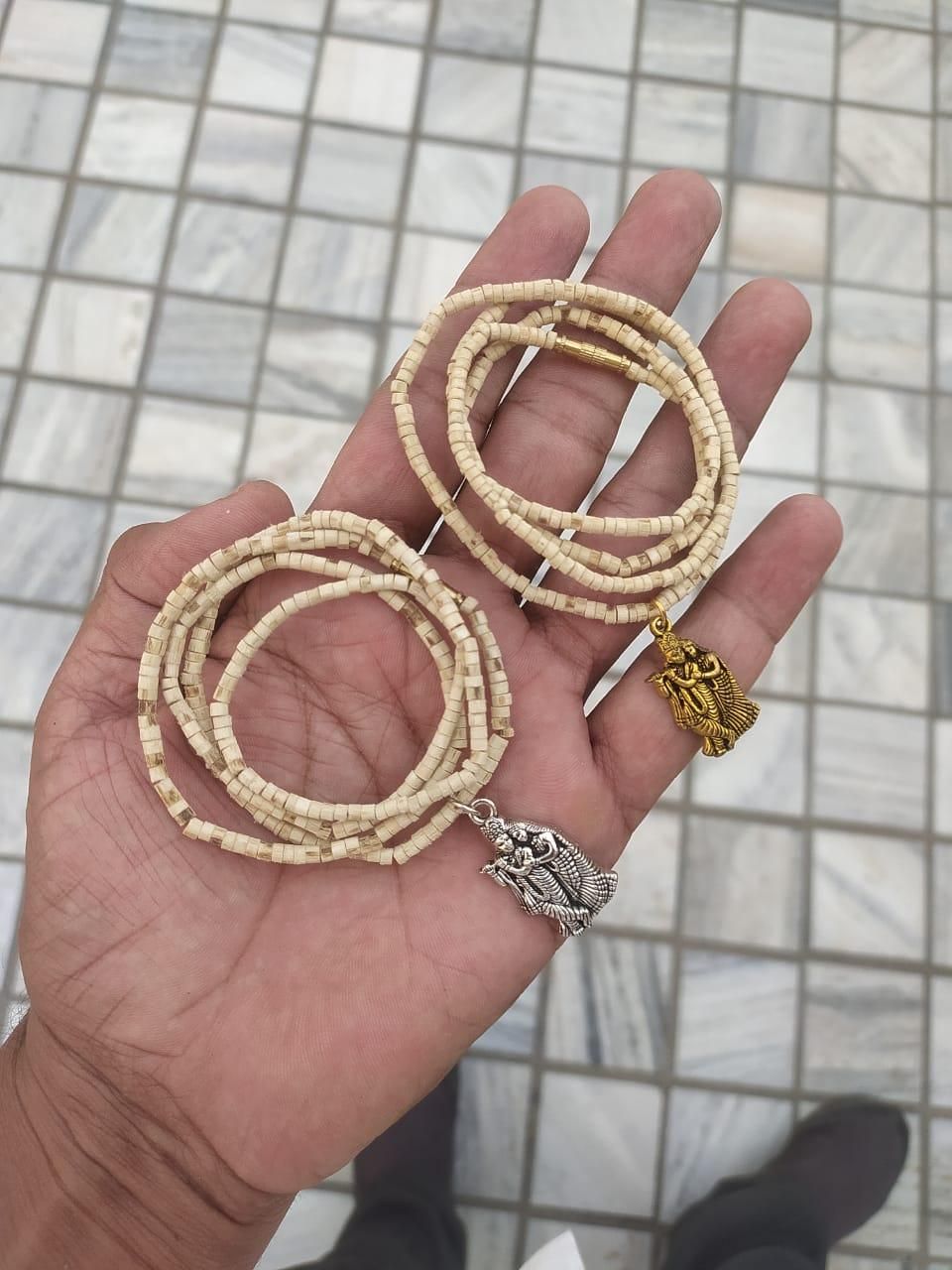 Vrindavan Tulsi Mala with Pendant (Set of 2) | Sacred Beads for Devotion & Daily Protection