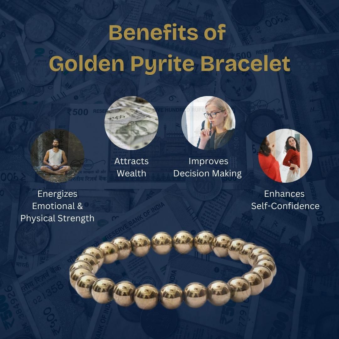 Golden Pyrite Bracelet | Wealth Beads for Energy & Abundance