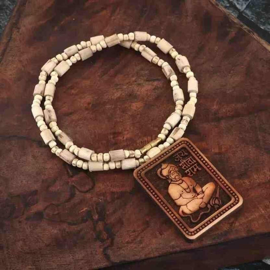 Tulsi Kanthi Mala (Pack of 2) with Hanumanji Pendant | Natural Wood for Strength & Devotion