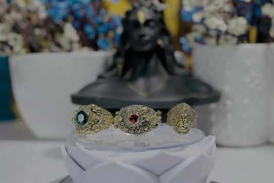 Tridev Power Ring Combo | Shivji, Ganeshji & Hanumanji (Set of 3)