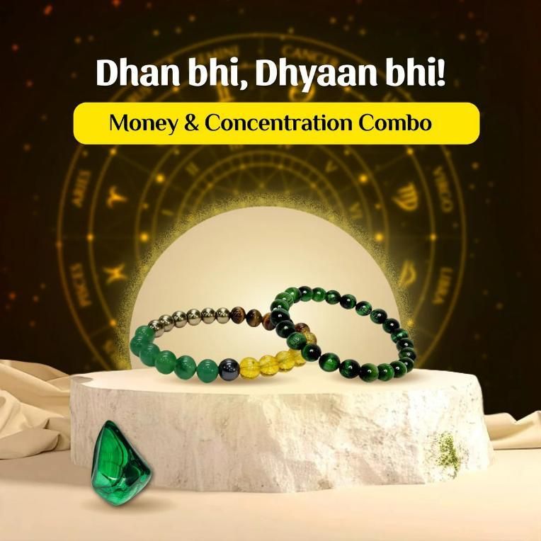 Money & Concentration Bracelet | Crystals for Focus & Financial Growth