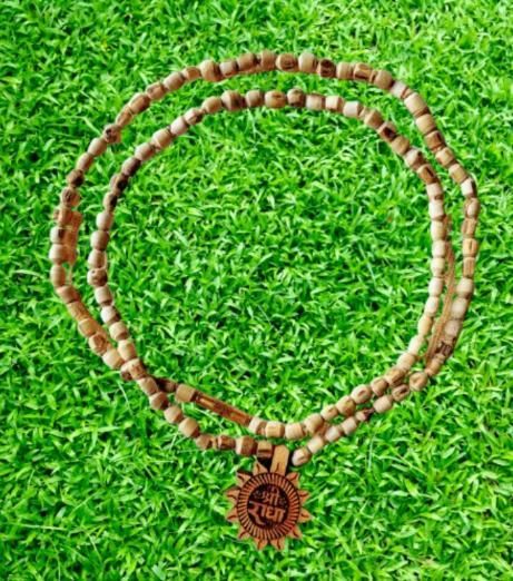Tulsi Mala with Radha Name Pendant | Devotional Beads for Bhakti & Balance
